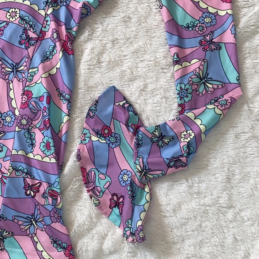 Dolls Kill Sugar Thrillz Pastel Mushroom & Butterfly Patterned Mini Dress - Picture 7 of 9